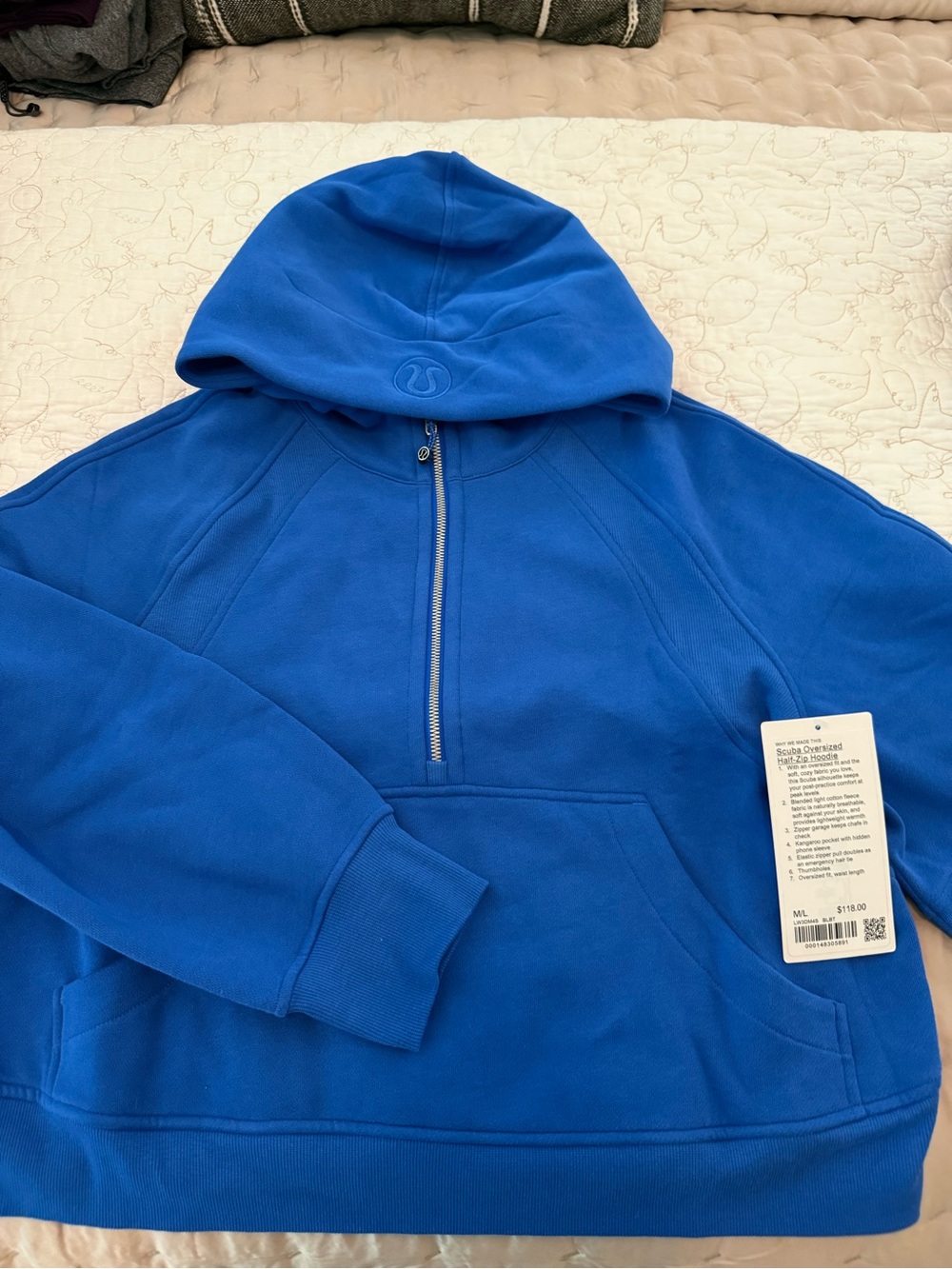 NWT Lululemon Scuba Half-Zip Hoodie M/L Blazer Blue Tone